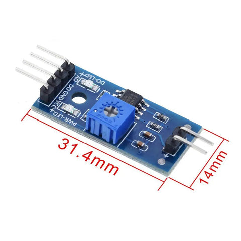 Five Pack LM393 Soil Moisture Sensor Module 3.3V-5V With Digital And Analog Output For Arduino, size 31.4mm x 14mm