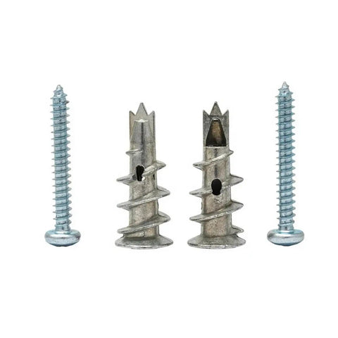 Drywall Anchor Kit with Self-Drilling Screws, 100 Pcs, 50 Lb Capacity, Heavy Duty Zinc-Plated Carbon Steel, Rust Resistant, No Pre-Drill Install, Easy Mount for Shelves, Pictures, TV Brackets and More self-drilling anchors and screws