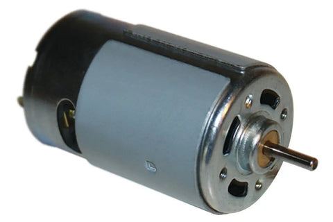 Six Volt Replacement Feeder Motor for Game Feeders, Durable PCU Motor with One Eighth Inch Drive Shaft, Front View