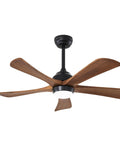 Geelife 42" 5PCS Solid Wood Blades Ceiling Fan with Lights Remote Control featuring four solid wood blades in matte black.