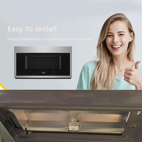 G9 Halogen Bulb 120V 25W T4 Type 2 Pin Base in range hood, model smiling, easy installation indication.