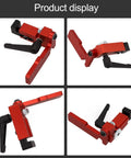 Red components of Beefy Aluminum Router Fence T Track 75 Type T Slot For Table Saw Jig CNC Milling Guide With Precision Cutting Stop
