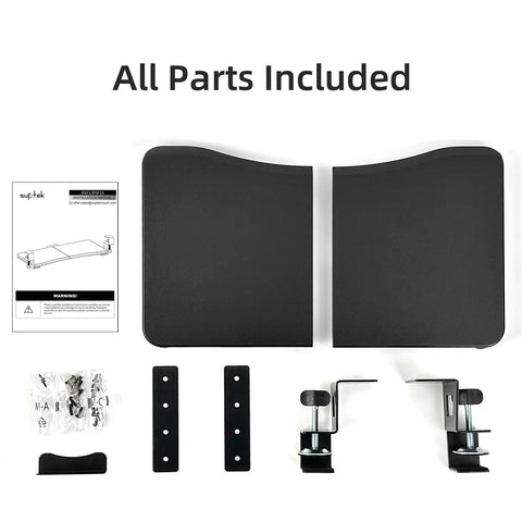 Under Desk Keyboard Tray With C Clamp Mount, Slide Out Keyboard And Mouse Platform, 20 Inch Wide, parts and clamps set