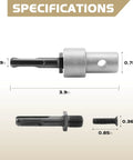 Specifications of Heavy Duty Three Quarters Inch Chuck Auger Drill Adapter for 4 and 6 Inch Garden Auger Bits, 10mm Shank