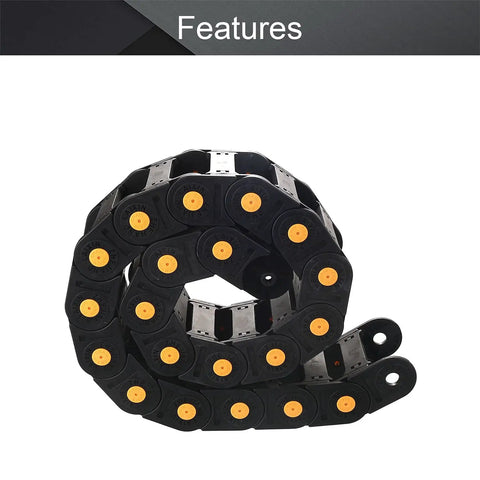 Open Type Drag Chain Cable Carrier With End Connectors 25x57mm Inner Size 1 Meter For Electrical CNC Routers And Machines
