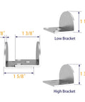 Sliding Barn Door Floor Guide Bottom Mounted U Shape Stainless Steel For Door Thickness 1 7 16 Inches To 1 13 16 Inches 2 Pack Half Round Floor Guide dimensions diagram