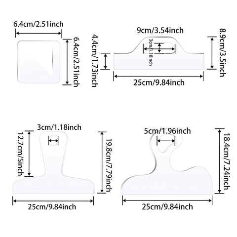 Acrylic Router Templates Set Of 4 Pro Grade Charcuterie Board Handle Templates Clear Cut Board Templates Thick 5mm