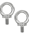 20 Pack Stainless Steel M6 Eye Bolts With Nuts And Washers For Lifting And Suspension Shoulder Ring Eyebolts with male threads.