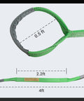 KOERZORE 2-pack nylon lifting straps, 4 ft long, green and gray webbing for hoist and rigging