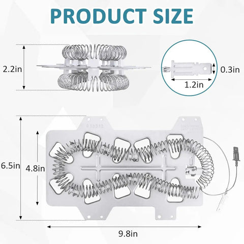 Dryer Heating Element Replacement DC47-00019A Pro Grade 240V 5300W Heating Coil Compatible With Samsung DV419AEW XAA DV42H5200EF A3 DV50F9A6EVW A2 DV405ETPAWR AA