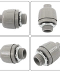 Half Inch Npt Conduit Connectors in gray, showcasing stress-free snap together design for rigid electrical wiring.