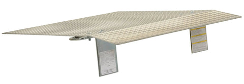 Rock Solid Aluminum Dock Plate 36X36 In Loading Ramp For Two Wheel Hand Trucks 500 Lb Capacity, heavy-duty aluminum with smooth surface.