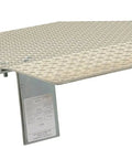 Heavy Duty Aluminum Dock Bridge For Loading Docks And Hand Trucks With Five Hundred Pound Capacity No Sweat Setup Slick Grip Surface with raised tread pattern.