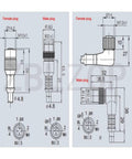 Technical diagram of Rugged M12 5 Pin A Coded Patch Cord From Male To Female With 18 AWG Conductors UV Resistant Outer Sheath