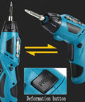 Cordless Lithium Electric Hammer Drill And Impact Driver Kit Featuring Fast Charging Battery Tough Carry Bag And Precision Bits For Drilling Wood Metal Plastic Or Hanging Decor Like A Boss In No Time, showcasing adjustable trigger and deformation button.