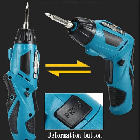 Cordless Lithium Electric Hammer Drill And Impact Driver Kit Featuring Fast Charging Battery Tough Carry Bag And Precision Bits For Drilling Wood Metal Plastic Or Hanging Decor Like A Boss In No Time, showcasing adjustable trigger and deformation button.