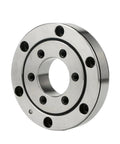 Crossed Roller Slewing Ring Bearing XU050077 40Mm X 112Mm X 21Mm Without Gear Teeth, polished metal with multiple bolt holes for secure mounting.