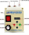 Front view of a 750W Silent Brushless Servo Motor speed controller display with buttons and power switch for belt sander DIY lathe.