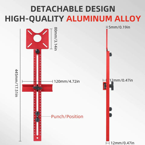 All In One Router Jig And Circle Cutting Guide For Woodworking 4 In 1 Milling Groove Bracket With Aluminum Alloy, side view