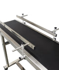 PVC Flat Belt Conveyor With Adjustable Speed 118 By 7.8 Inch Industrial Transport Belt Black 110V 250W Motor Double Guardrail