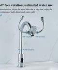 Touch-Free Induction Faucet, with Eyewash, 360 Degrees Rotating Water Outlet, Sensing Distance 40cm,for Lab, Hospitals,Warehouses with chrome finish.