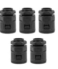 Five Pack M20 Cable Gland For Corrugated Conduit Connector AD21.2 Pipe Joint Clamp on white background