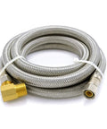 Universal Dishwasher Installation Kit With 6 Foot Stainless Steel Hose And Burst Proof Water Supply Line, coiled view