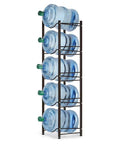 Five Tier Water Jug Rack for Five Gallon Jugs Heavy Duty Steel Bottle Organizer Shelf No Fuss Easy Assembly Copper Bronze Finish