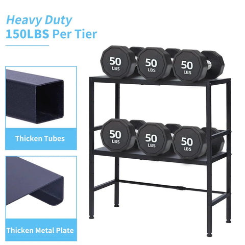 Two Tier Expandable Metal Storage Shelves Built For Tough Use With Adjustable Heights From 18.7 To 28.3 Inches Heavy Duty 150 Lbs Per Shelf Utility Rack For Kitchen Garage Laundry Bathroom Pantry And Warehouse, black metal shelf with 50 lb weights
