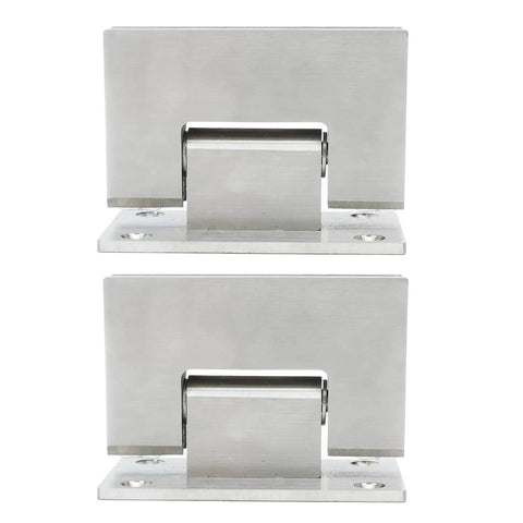 Beefy 90 Degree Glass Door Hinges For Frameless Showers, Heavy Duty Stainless Steel Bathroom Gate Clamps, front view