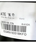 Label on Heavy Duty AC Compressor Replacement For Water Heater And Refrigeration Units showing specifications and barcode.