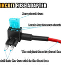 12V Car Add A Circuit Fuse Tap Adapter Kit With 15A Mini Blade Fuses diagram labeled parts for cars trucks boats LED strips dash cams