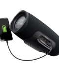 Charge 4 Waterproof Portable Bluetooth Speaker With 20 Hour Battery Life Rugged Outdoor Ready Wireless Speaker Dual Device Pairing Deep Bass IPX7 Black connected to smartphone