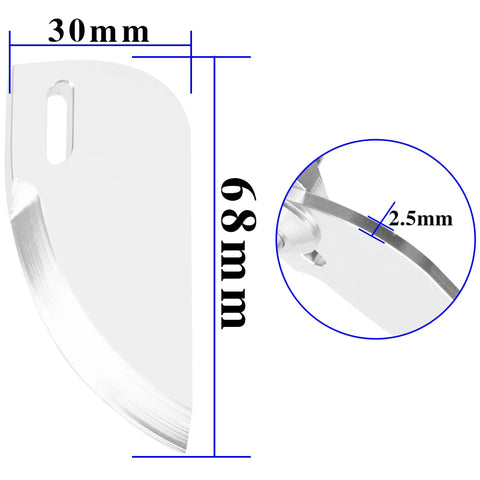 Adjustable Aluminum Alloy Turn Fins 68x30mm dimensions showing height, width, and thickness for RC boats CNC machined precision