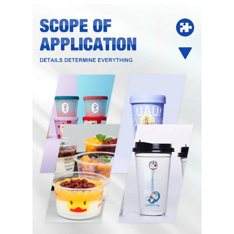 Multi Color Plastic Cup Printer For Cylindrical Drinkware, Graphic Decoration Machine For Bubble Tea Cups, Juice Shop Packaging