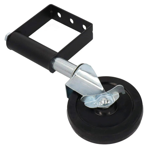 Rock Solid Spring Loaded Gate Wheels That Roll Smooth As Butter Heavy Duty Aluminum Caster with rubber roller and bracket.