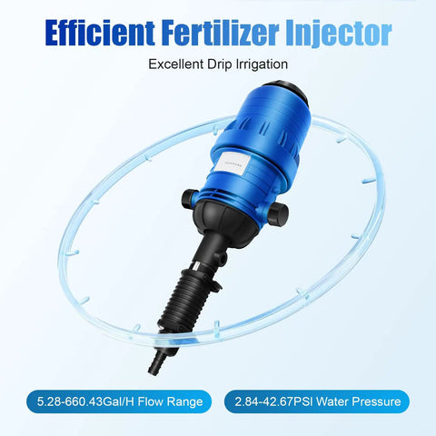 Adjustable Water Powered Fertilizer Injector For Drip Irrigation 0.4 Percent To 4 Percent Flow Rate High Efficiency Dosing Pump