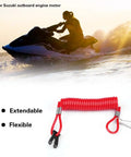 Suzuki Kill Switch Lanyard for Boats and Outboard Motors, Emergency Safety Cord with Quick Clip on white background