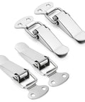 Stainless Steel Toggle Latch Set With Spring Loaded Mechanism, Heavy Duty Silver Catch Hasps Clips For Cabinets, Wooden Cases, Chests, And Toolboxes