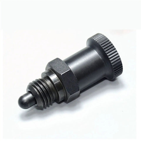 Rock Solid M12 Indexing Plunger Pin Embedded Threaded Positioning Pin With Dead On Segmentation Grip for machine alignment tasks.