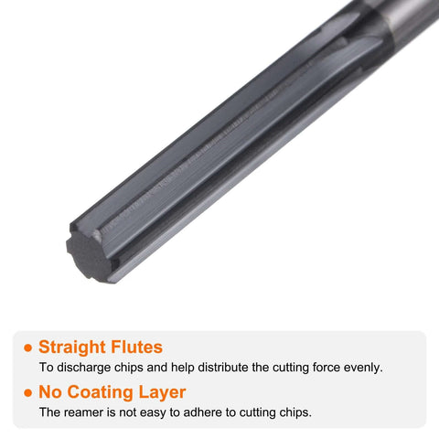 HARFINGTON carbide chucking reamer, 0.255 in diameter, straight flute, straight shank, black
