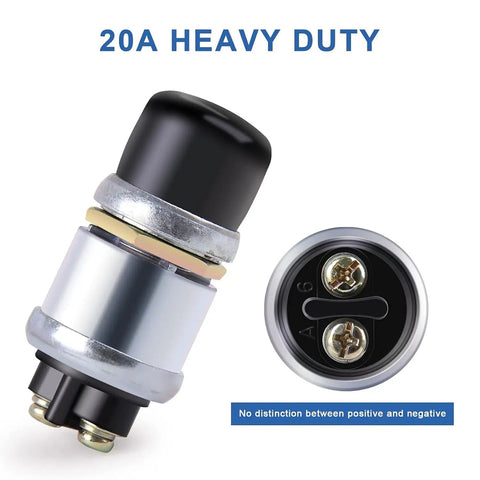 Waterproof Momentary Push Button Switch For 12V To 24V Engines, Heavy Duty Two Pack Engine Start Push To Start Button
