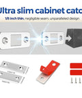 Ultra Thin Stick On Cabinet Magnets Set Of 6 For No Drill Installation Heavy Duty Stainless Steel Magnetic Door Catch