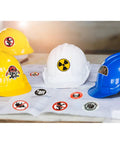 Hard Hat Sticker Pack For Adults, 300 Pcs Funny Toolbox Decals For Construction, Electrician, Oilfield, featuring hard hats with stickers.