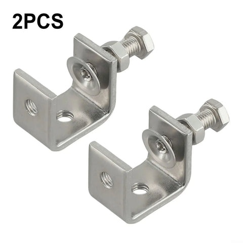 Heavy Duty Stainless Steel C Clamps For Welding And Woodworking Adjust 16-25Mm Desk Mount Screw Fastener Tool Silver Set Of Two Pieces assembled with M8 screw.