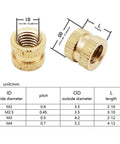 Brass Knurled Insert Nut Kit For Injection Molding 375 And 400 Pieces Mix In 10 Sizes M2 Point 5 M3 M4 Copper Nutserts Embedding Hardware