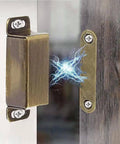 Heavy Duty Magnetic Cabinet Catches 2 Pack Holds Up To 15 Lbs Cupboard Door Magnets Stainless Steel bronze finish close-up