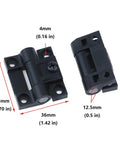 Adjustable Torque Position Control Door Hinges 2 Pack Plastic Black 43mm x 36mm with 4 Countersunk Holes E6-10-301-20 Series