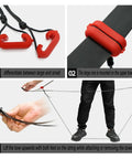 Crossbow Cocking Rope Stringer Tool For Archery Recurve Bow Easy No Sweat Stringing demonstration with red hooks and pulley system.