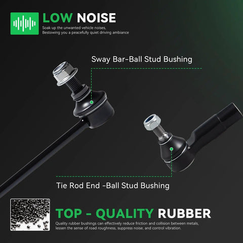 Beefed Up Front End Suspension Kit For 2011 To 2018 Volkswagen Jetta 4 Door showing sway bar ball stud bushing and tie rod end
